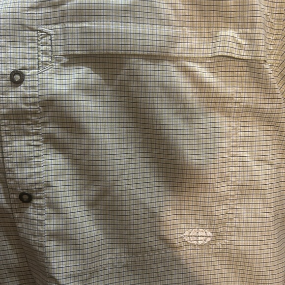 E oficio XL long sleeve, men’s button up shirt, yellow, white and gray - Picture 3 of 6